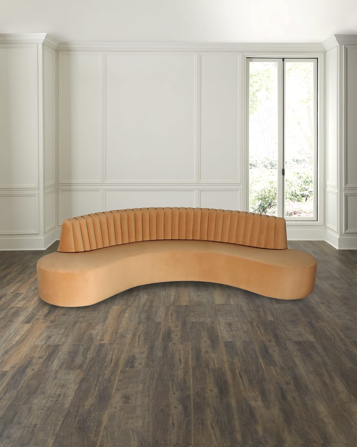 Peninsula Home Collection Kayla Velvet Sofa, 135" In Mustard