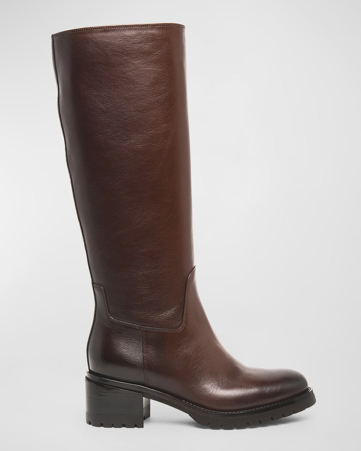 Shop Santoni Hagar Leather Riding Boots In Brown