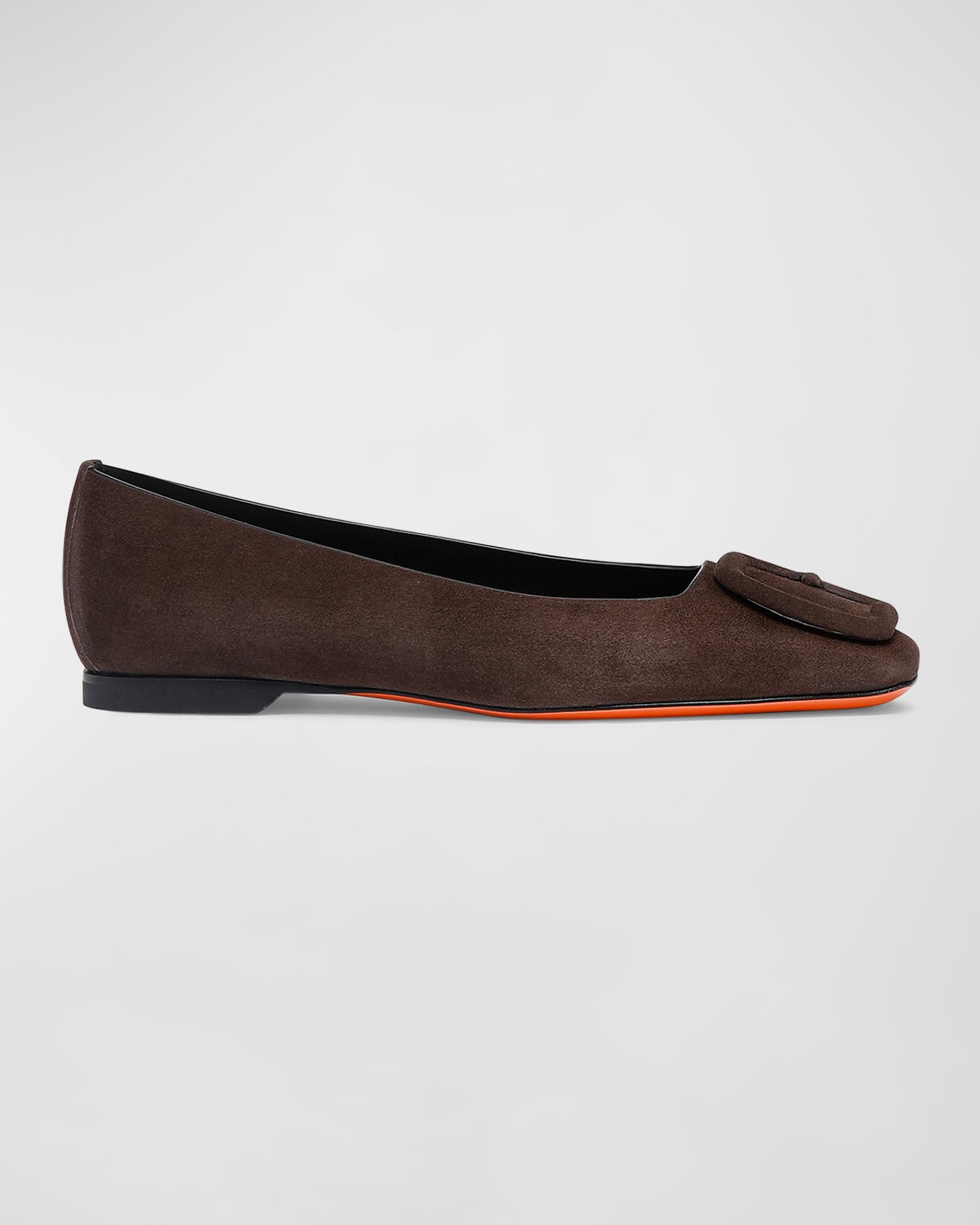 Maya Suede Buckle Ballerina Flats