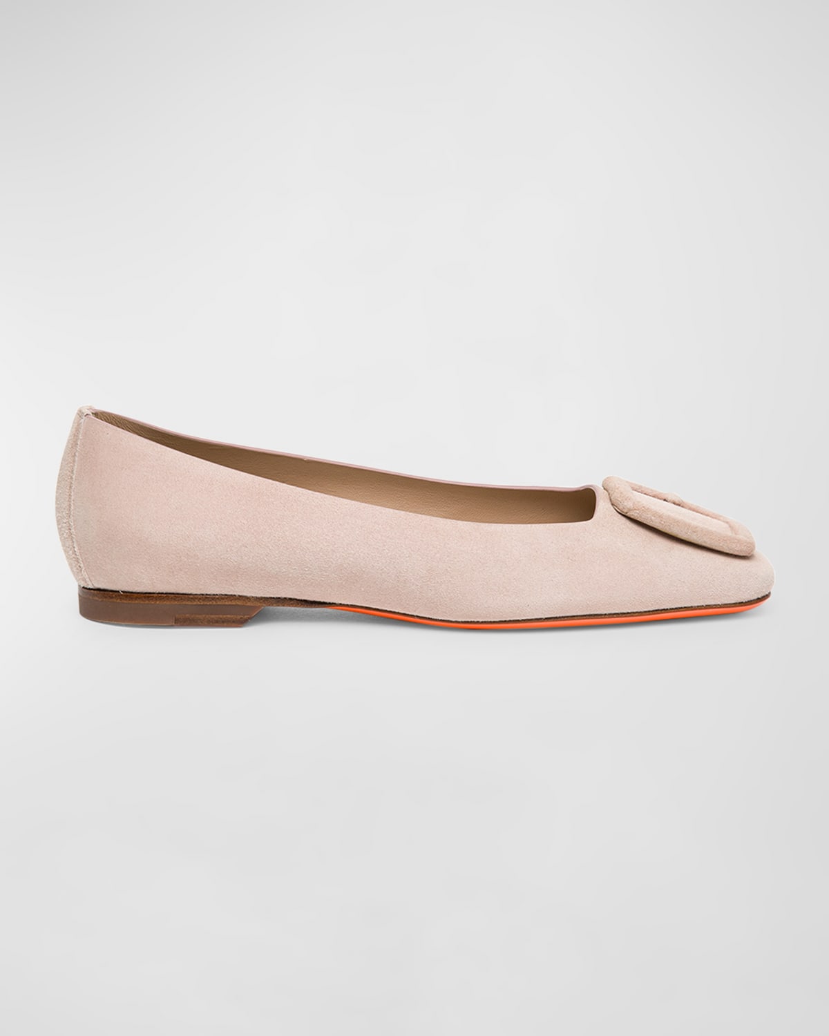 Maya Suede Buckle Ballerina Flats