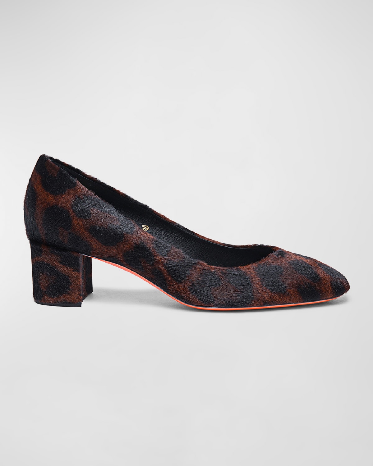 Santoni Animal-print Cavallino Low-heel Pump In Leopard