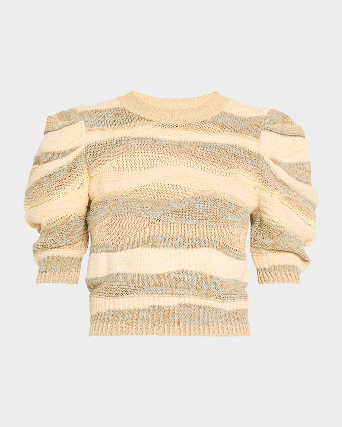 Odie Puff-Sleeve Cotton-Blend Knit Top