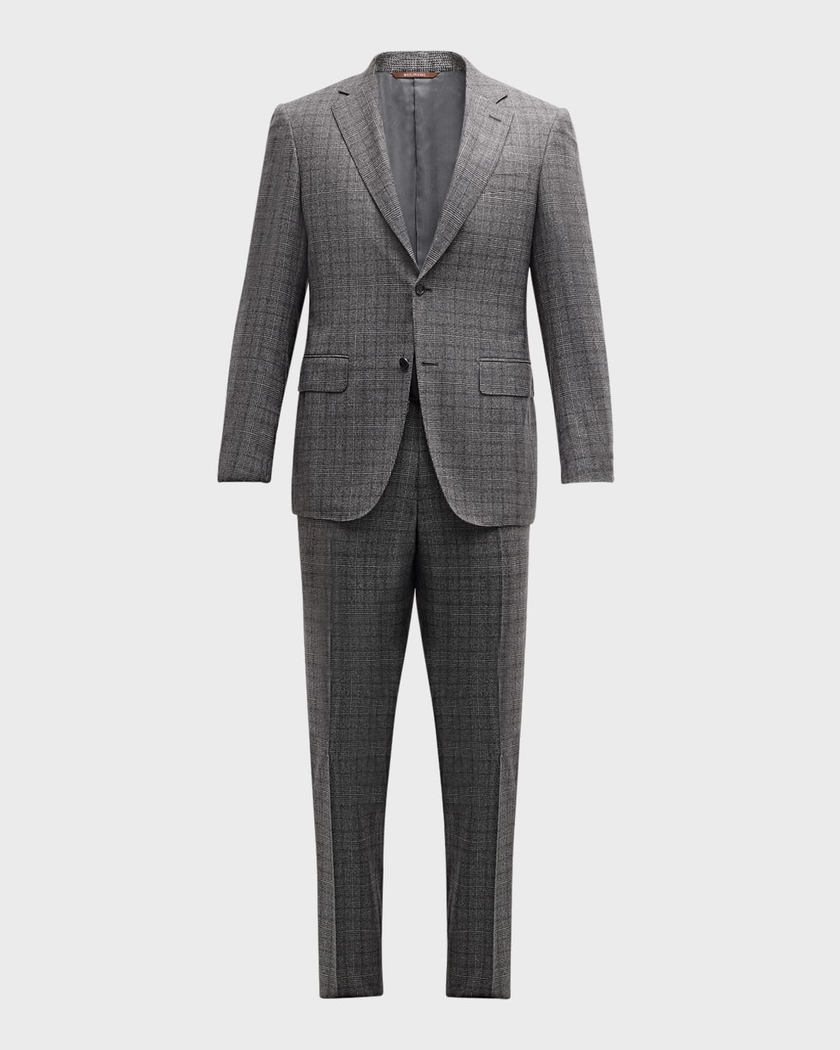 Canali Men's Prince Of Wales Wool Suit In Black