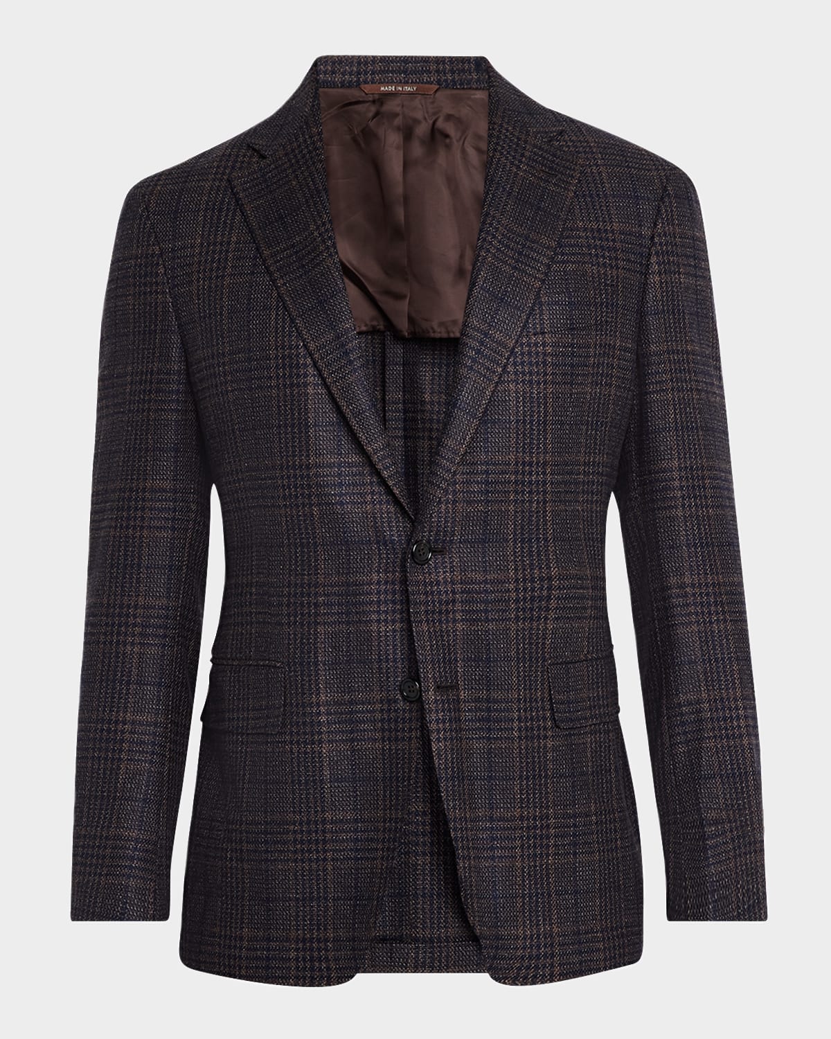 Canali Men's Two-tone Check Sport Coat In Brown