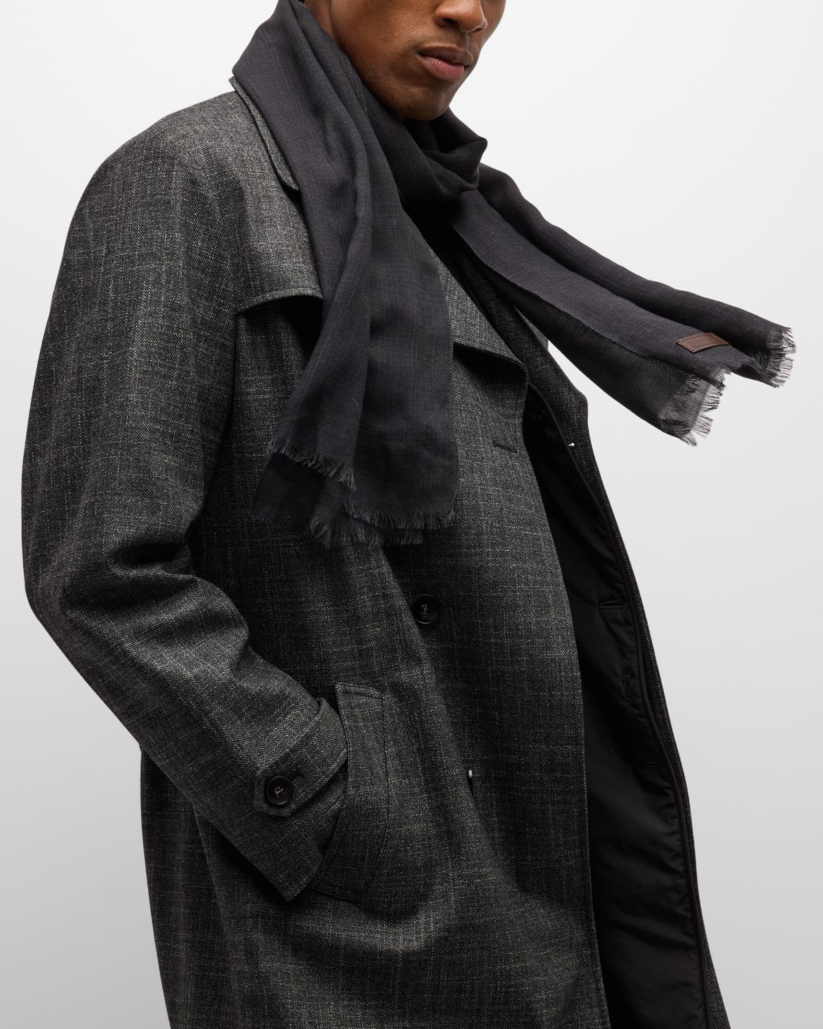 Canali Men's 90th Anniversary Melange Cashmere Scarf In Grey