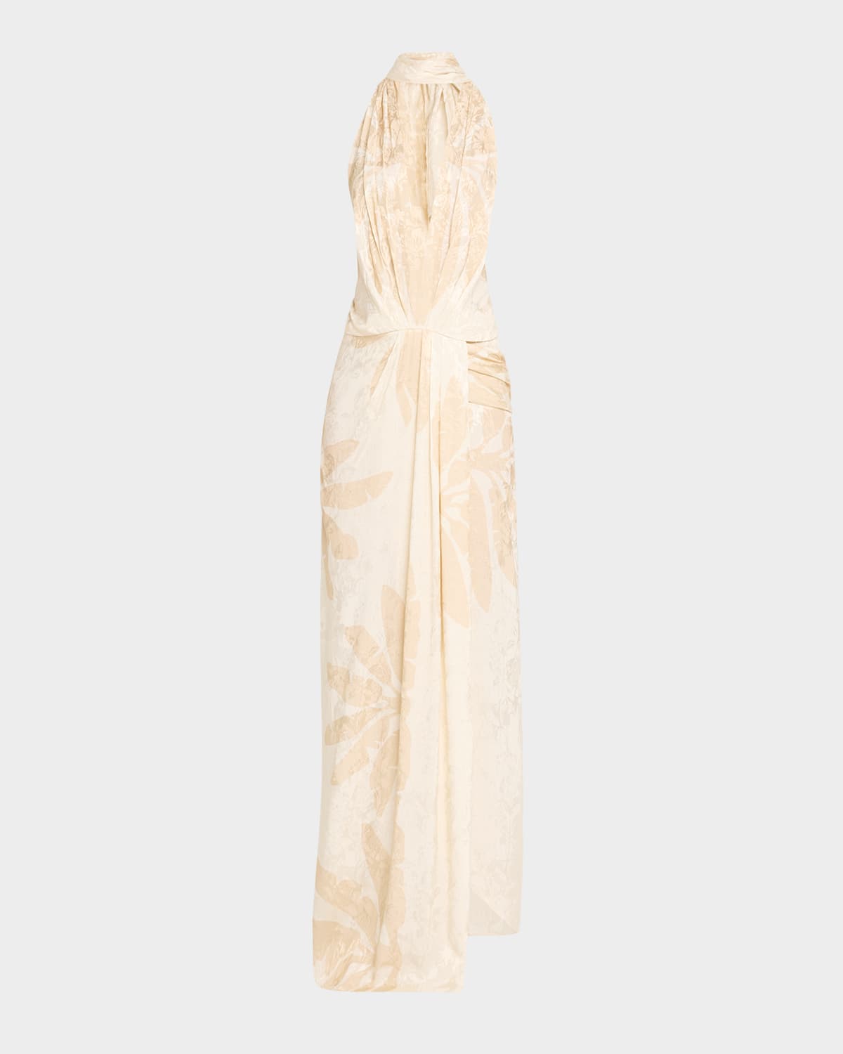 Johanna Ortiz Summer Counts Scarf-detailed Gown In Wilderness Beige Taupe