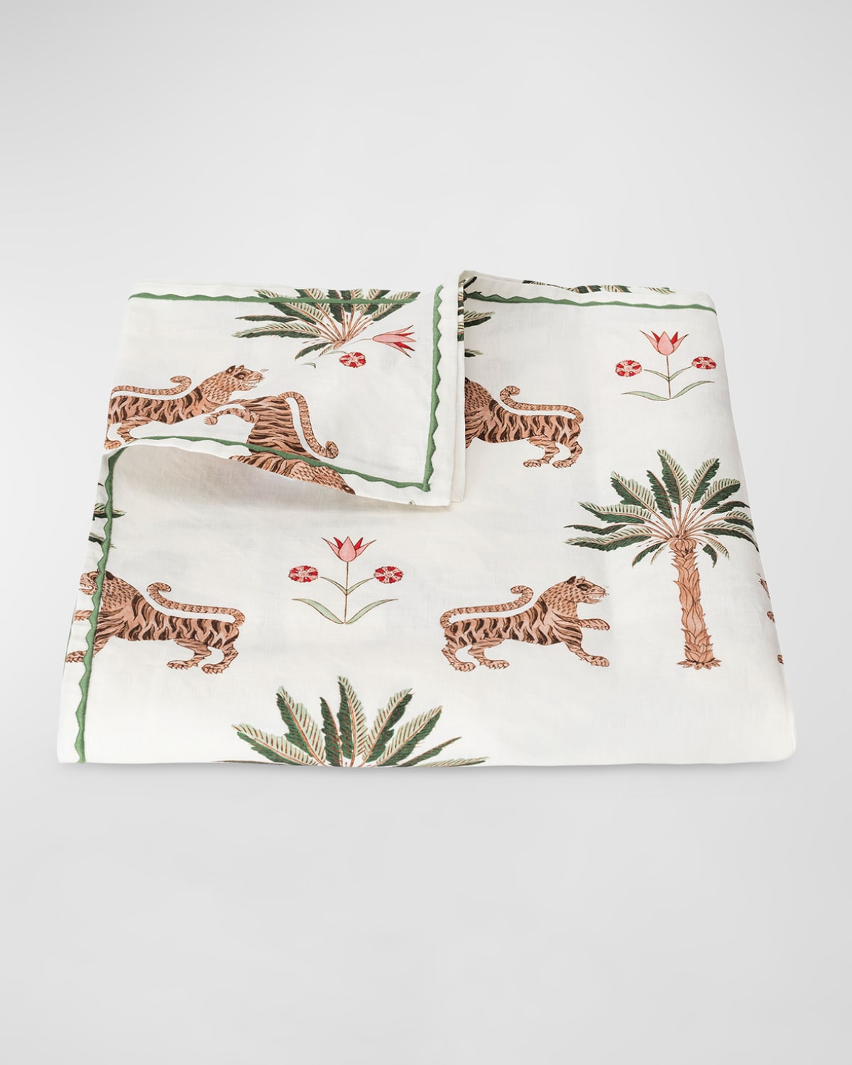 Shop Matouk Schumacher Tiger Palm Tablecloth, 90" Round In Tigereye