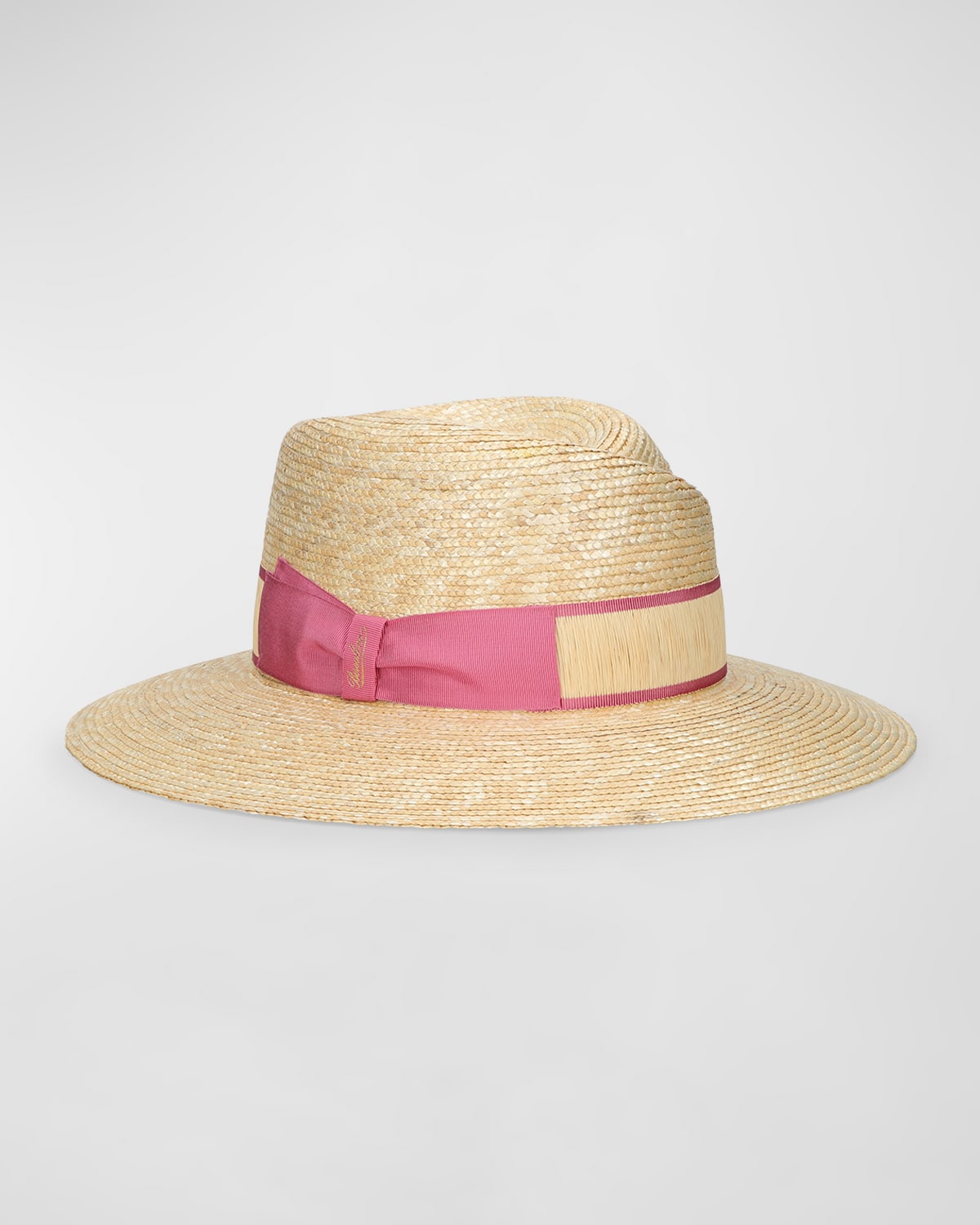 Romy Straw Fedora With Two-Tone Band
