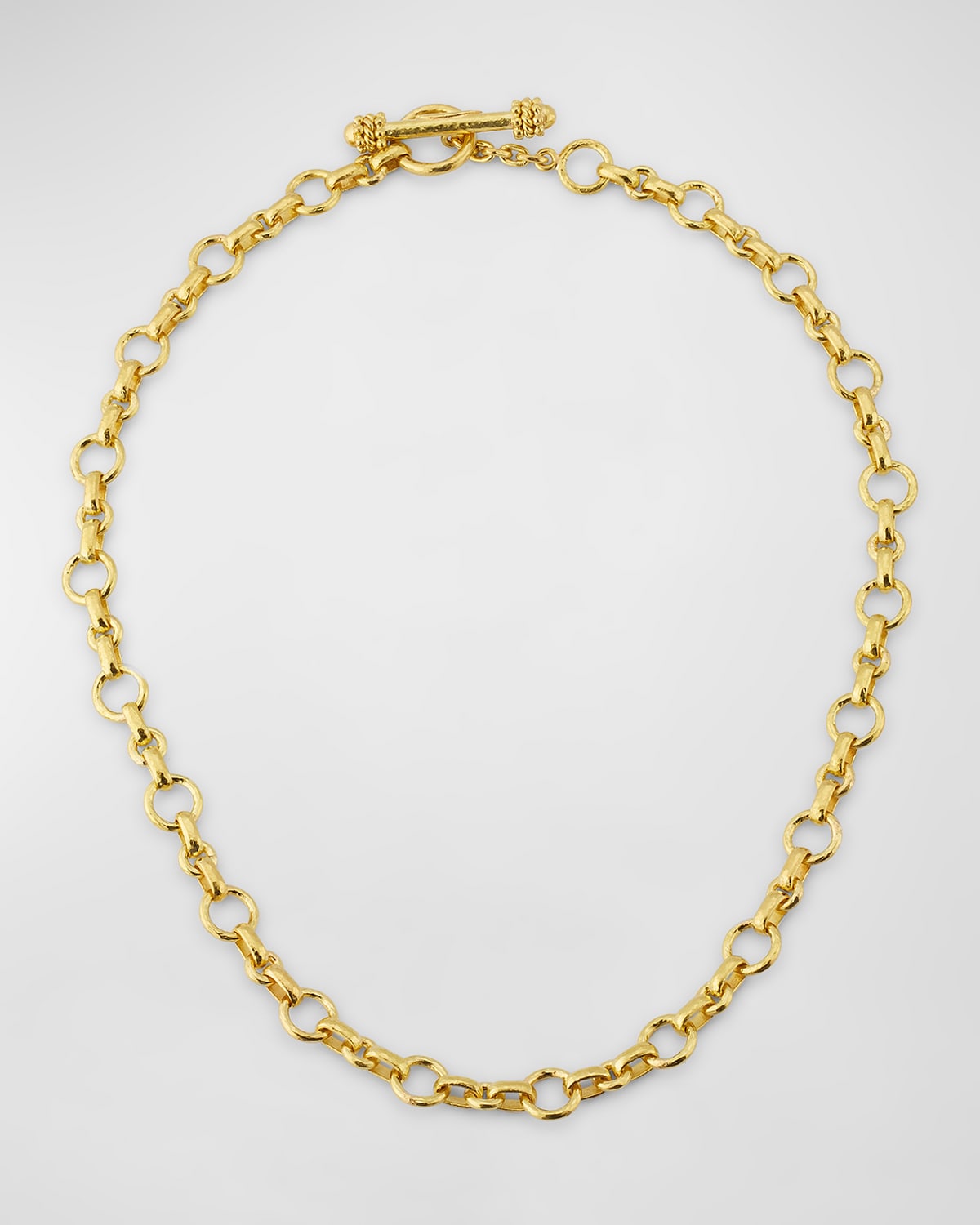 19K Yellow Gold Small Siena Link Necklace with Toggle Clasp, 17"L