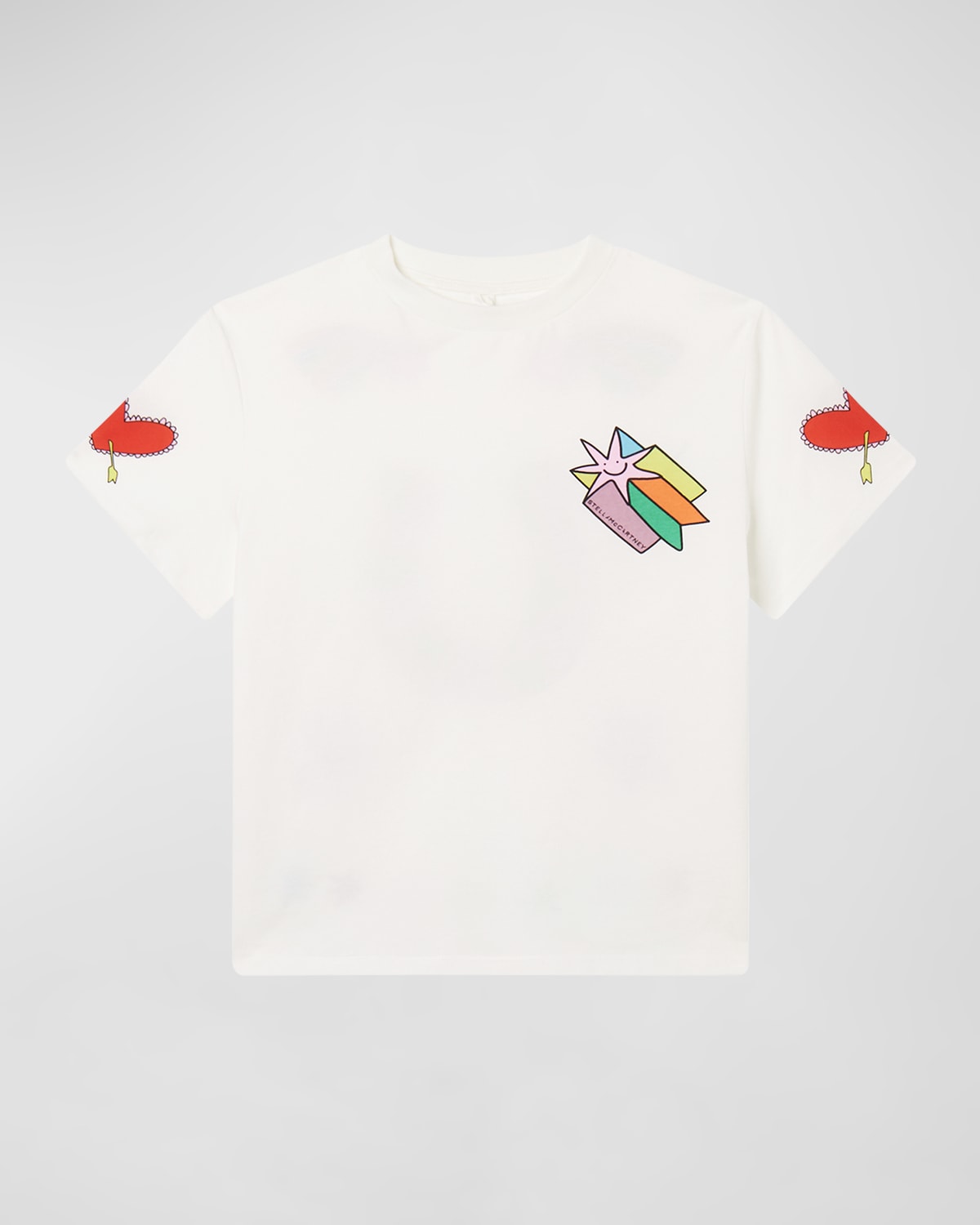 Stella Mccartney Kids' Girl's Cosmic Graphic Logo-print T-shirt In White