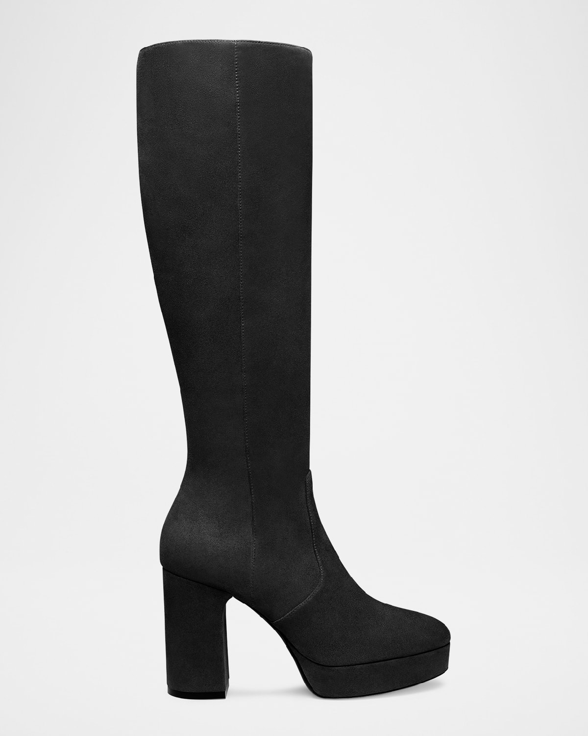 Stuart Weitzman Dayna Suede Platform Boots In Black