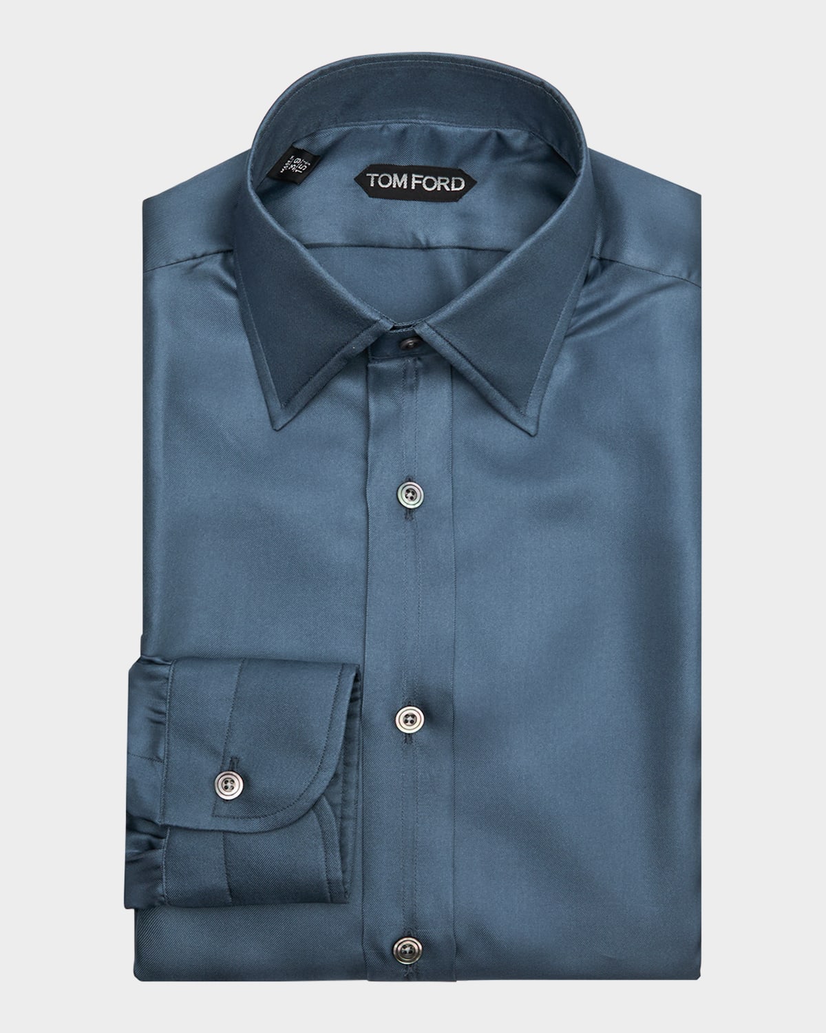 Tom Ford Men's Silk Twill Slim-fit Dress Shirt In Deep Teal