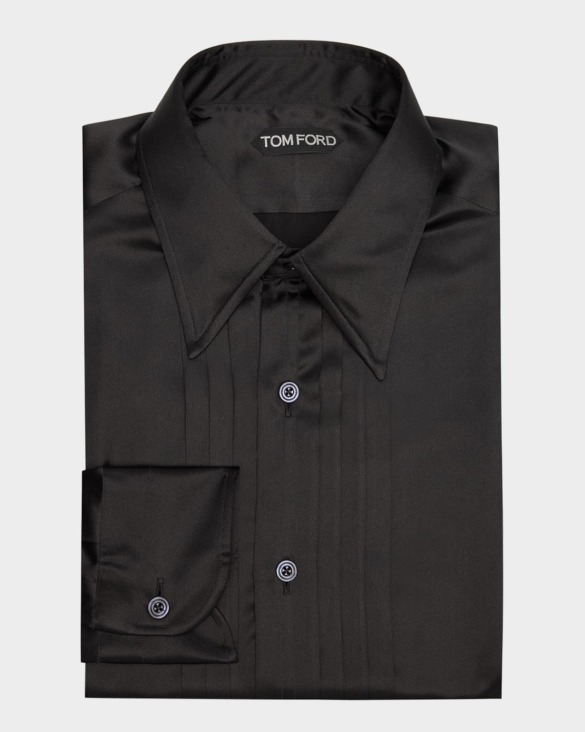 Tom Ford Men's Silk Charmeuse Slim-fit Dress Shirt In Black