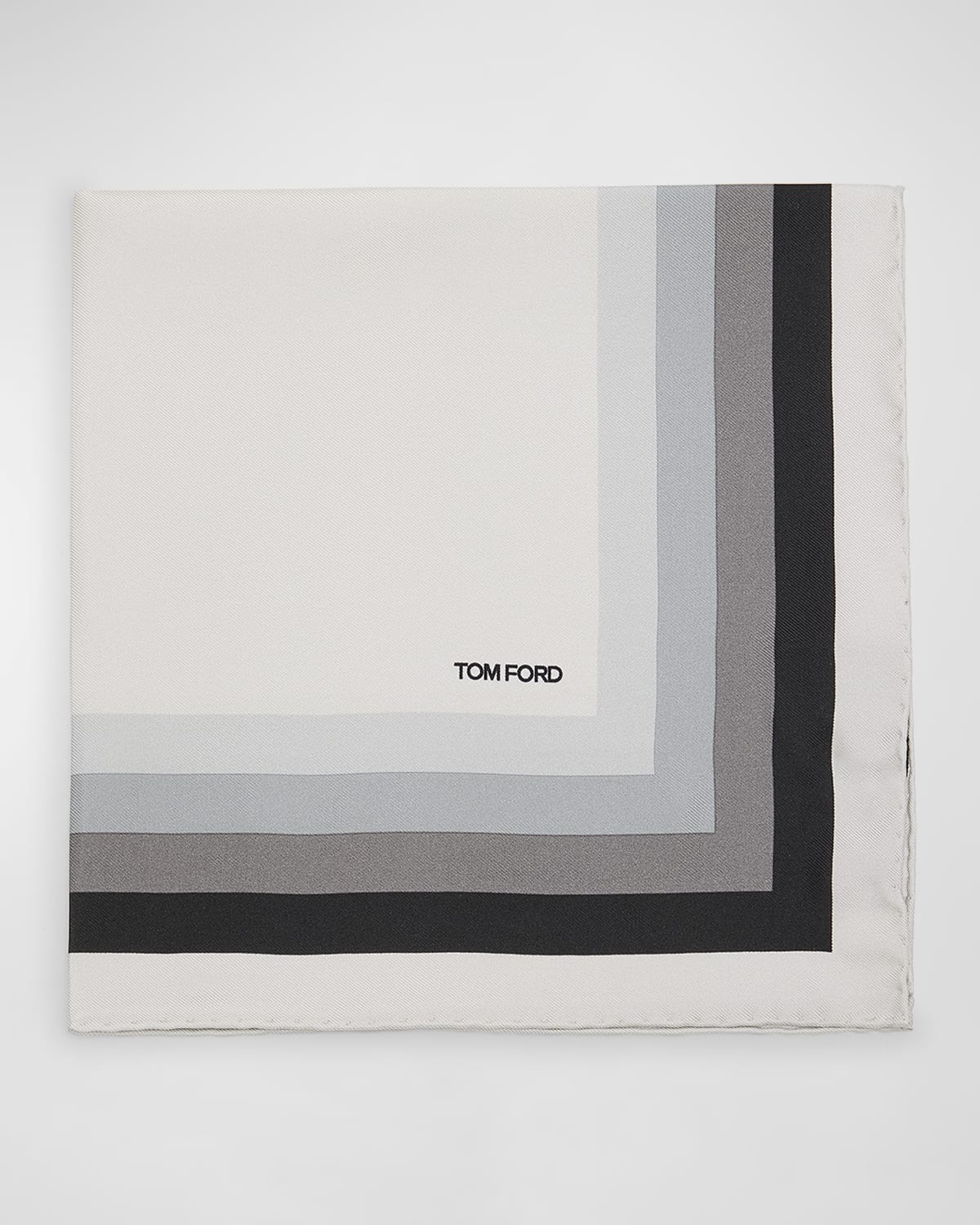 Tom Ford Men's Concentric Frame Silk Pocket Square In Black Multicolor