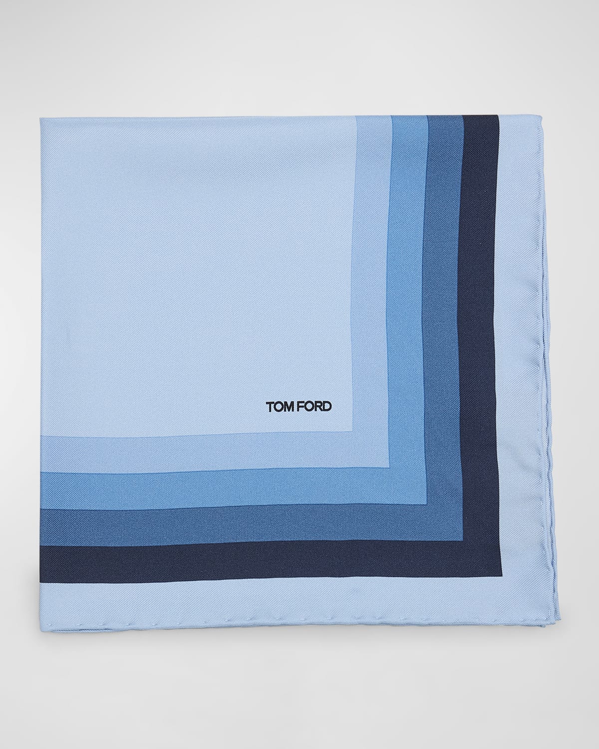 Tom Ford Concentric Frame Mulberry Silk Pocket Square In Blue Multicolor