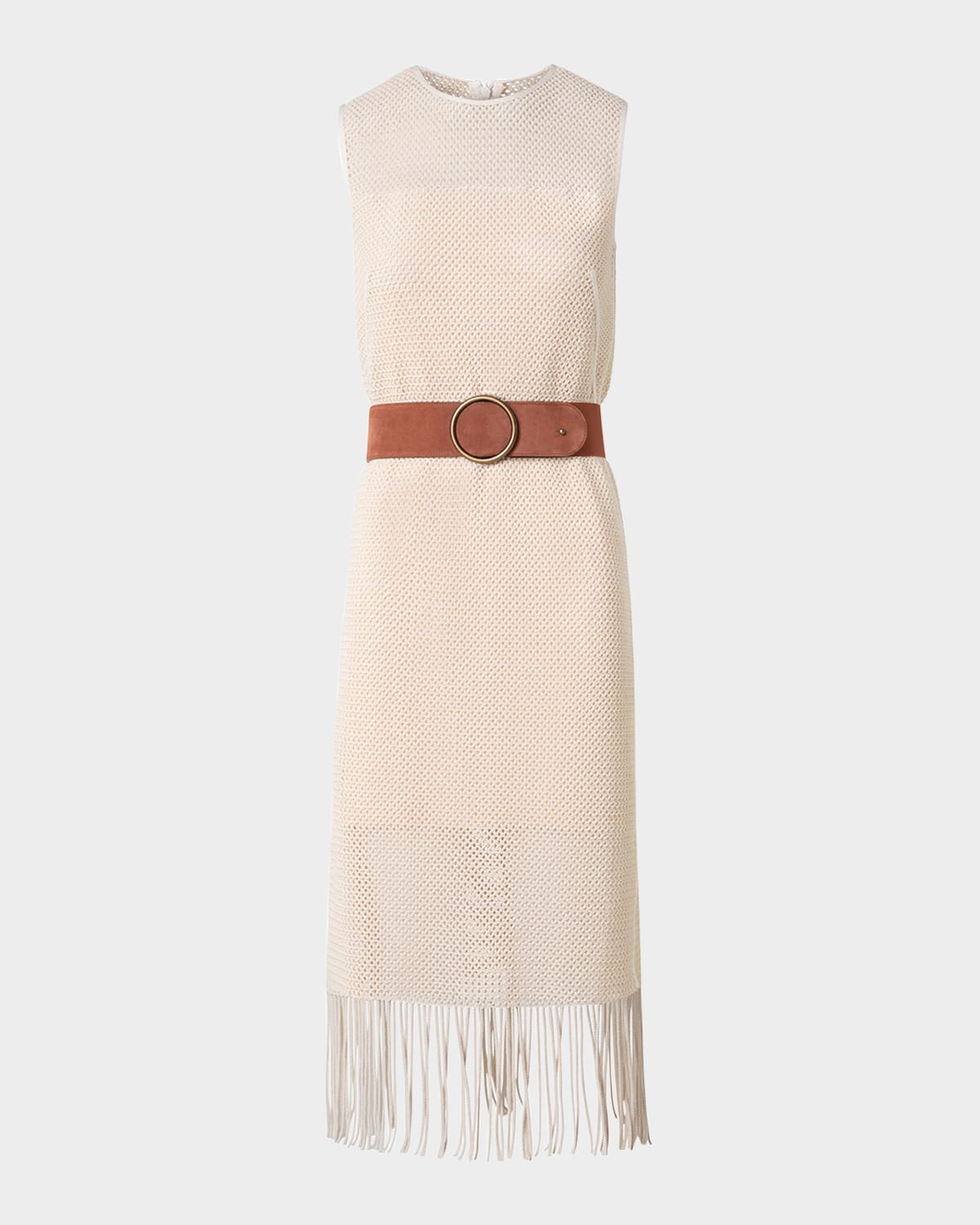 Fringe Mesh Midi Dress