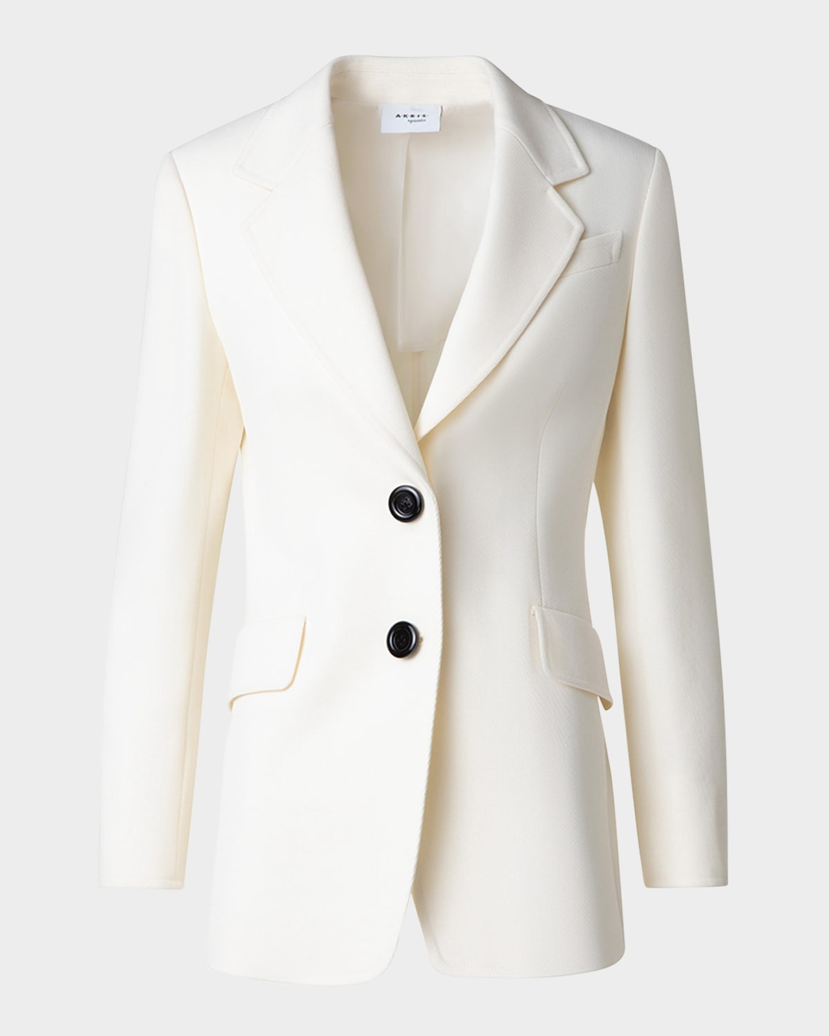AKRIS PUNTO SINGLE-BREASTED WOOL GABARDINE CAPTAIN BLAZER JACKET 