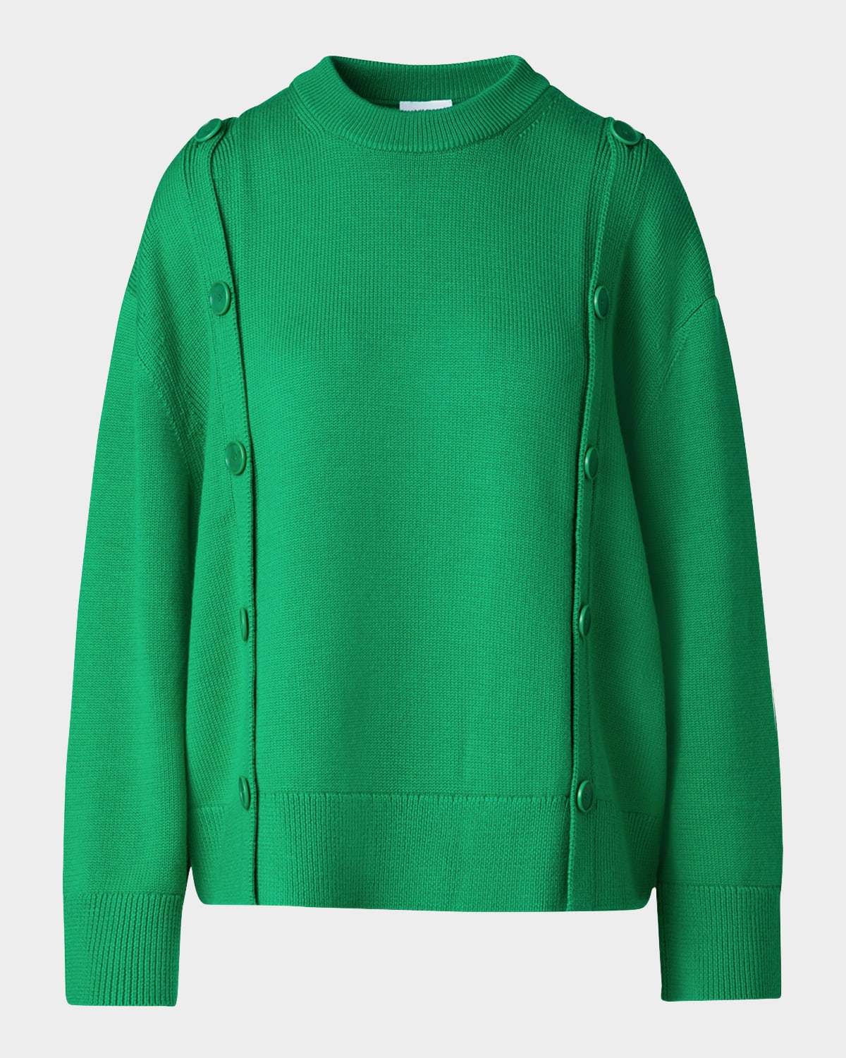 Button-Front Wool Sailor Sweater