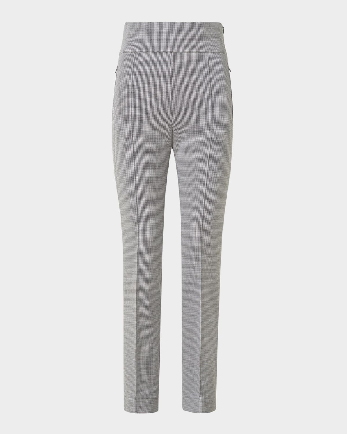 Maxine Micro Houndstooth High Waist Jersey Pants