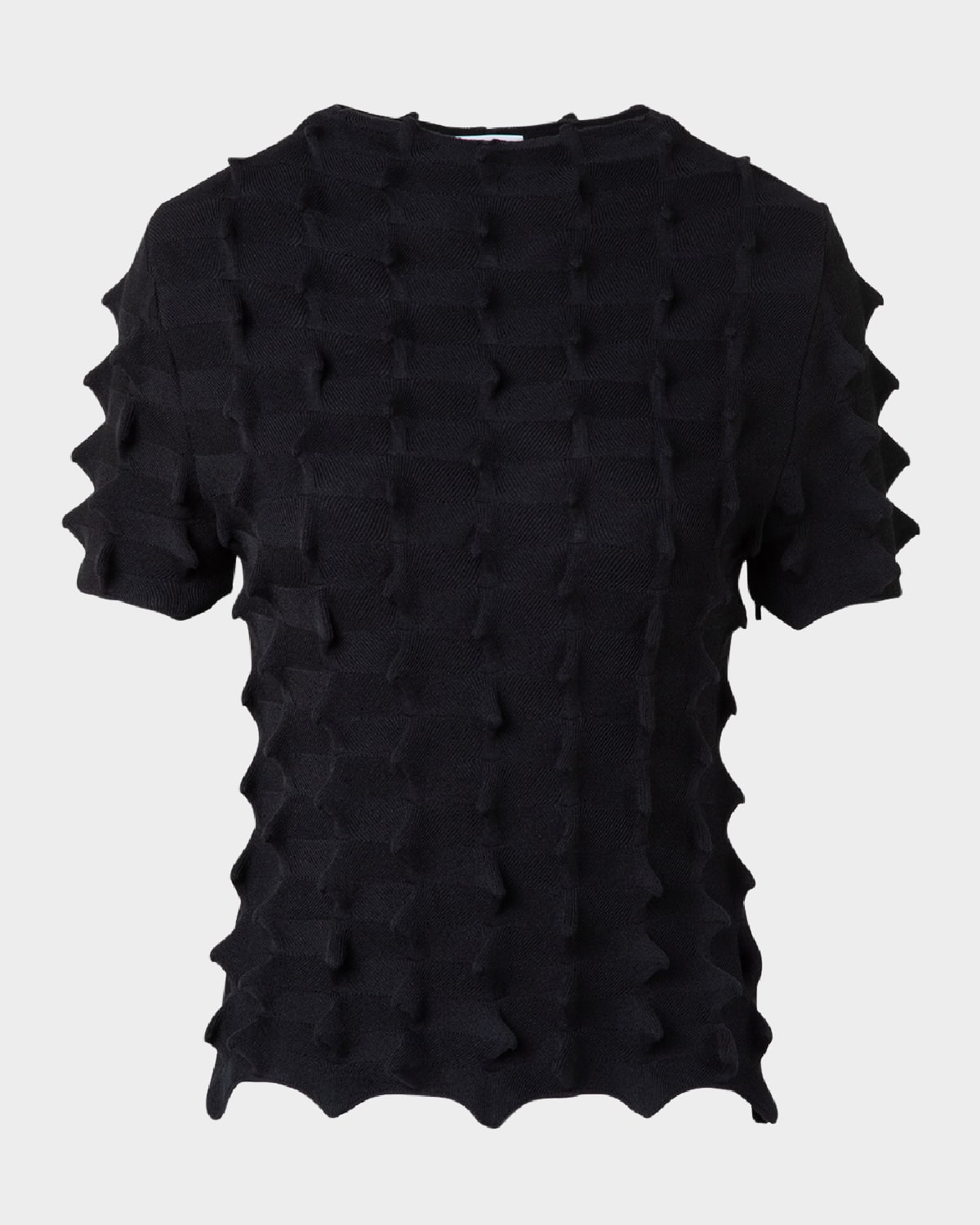 Akris Punto 3d Sail Knit Short-sleeve Sweater In Black