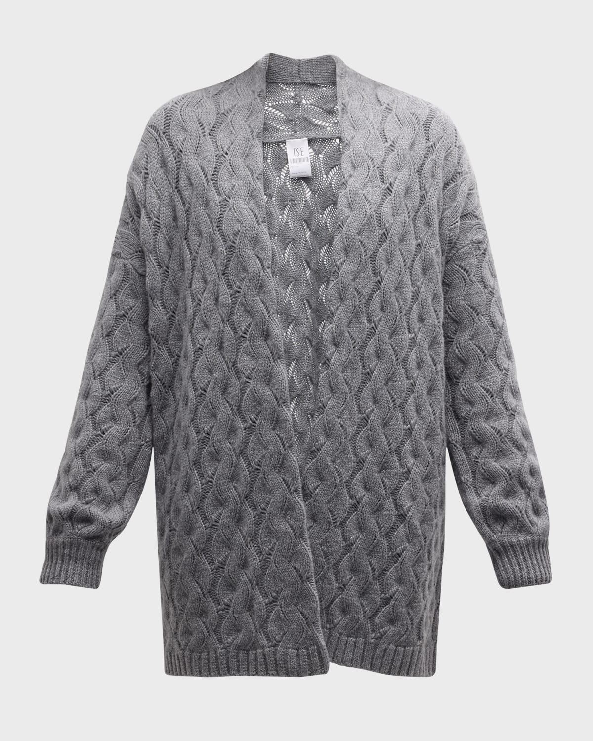 Cashmere Oversized Cable-Knit Cardigan