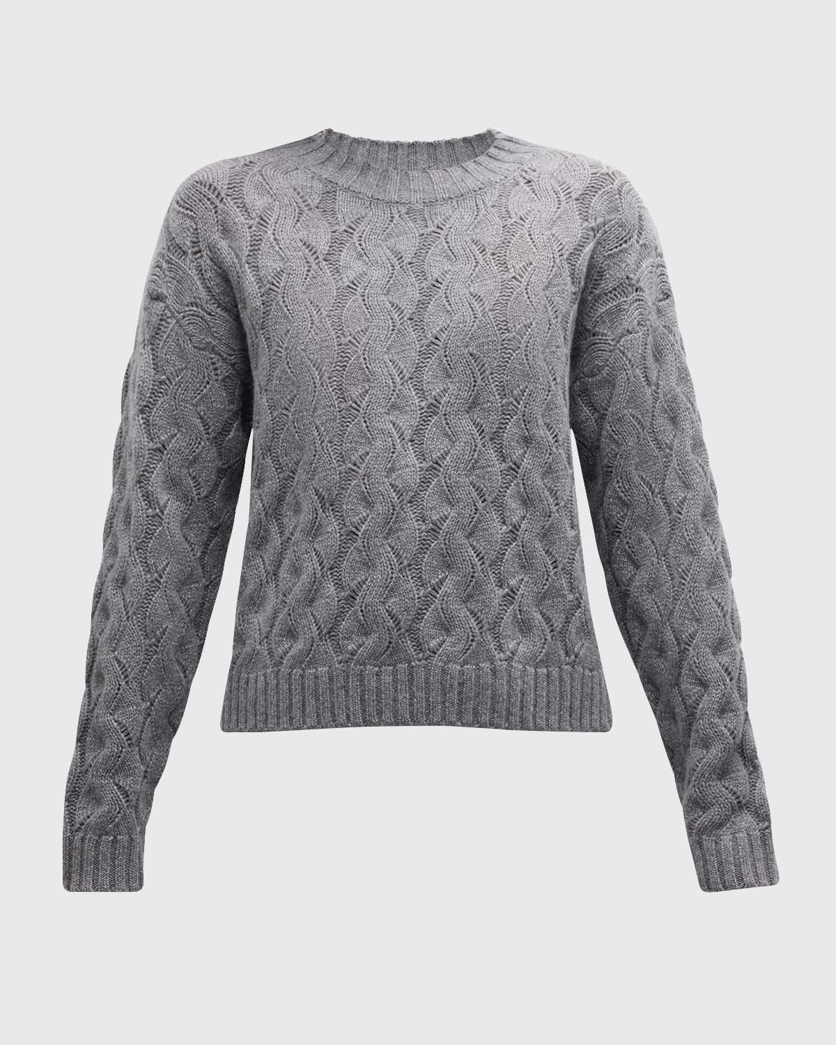 Cashmere Cable-Knit Crewneck Sweater