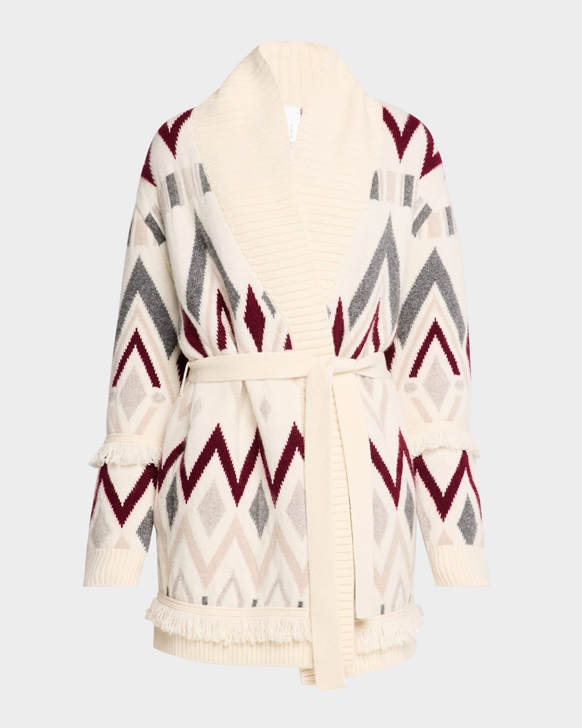 Cashmere Diamond Jacquard Intarsia Cardigan