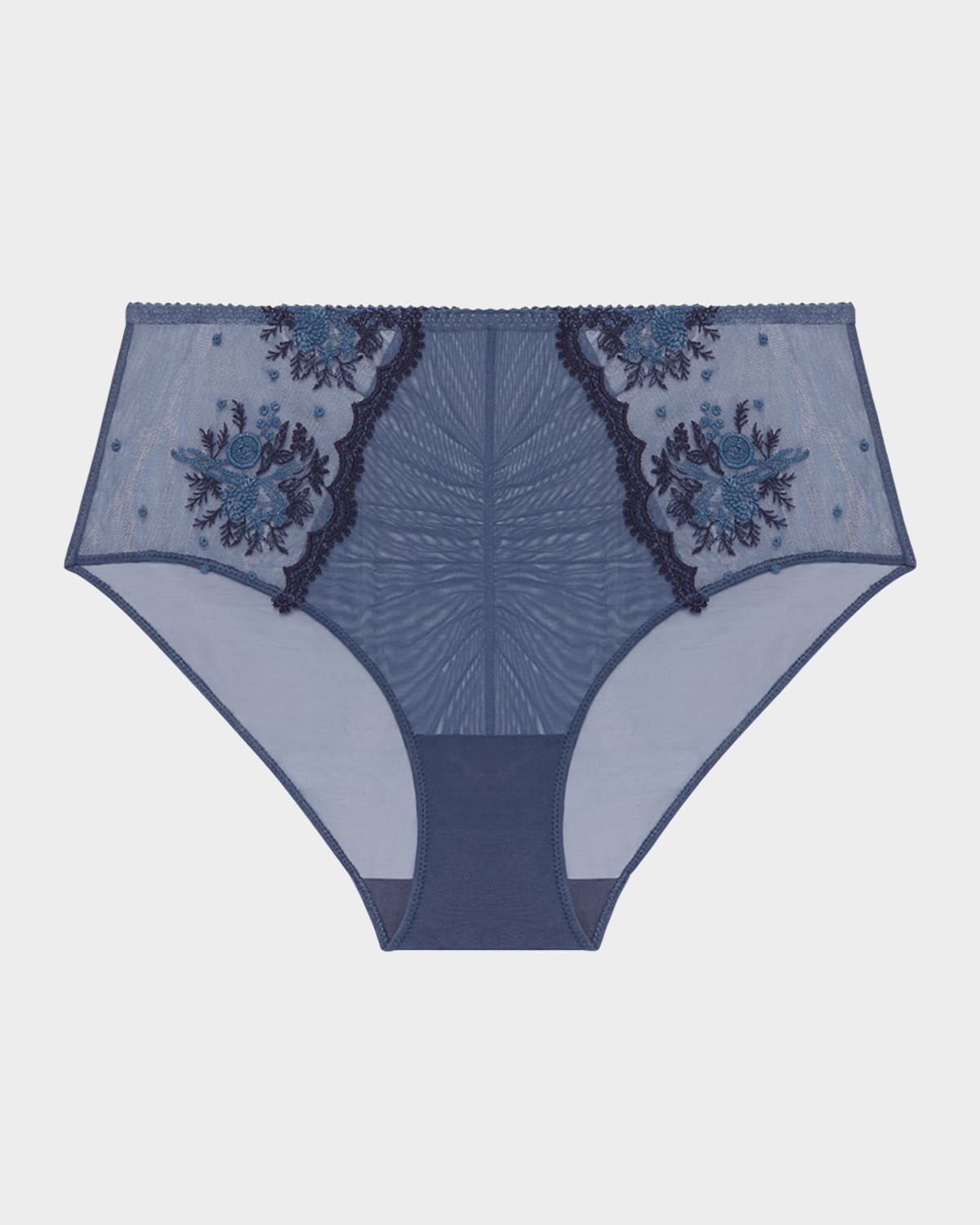 Intrigue Ruched Embroidered Retro Briefs