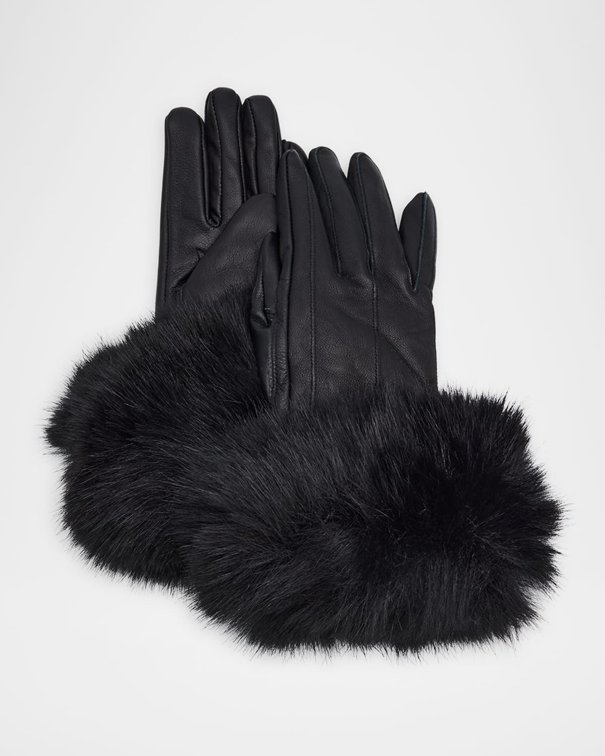 The Leather Gloves with Faux Fur