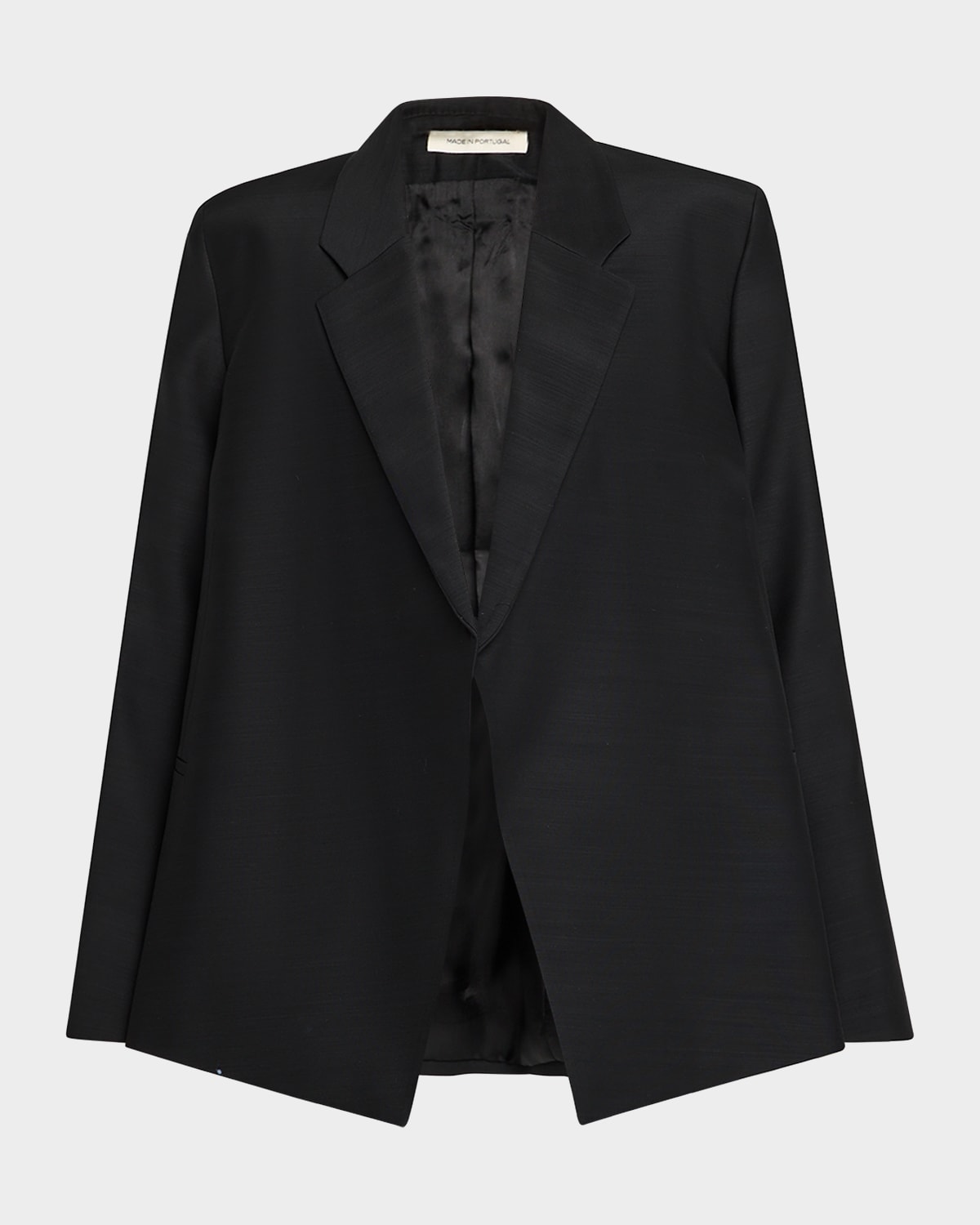 Bite Studios Polus Asymmetric Wool Blazer In Black