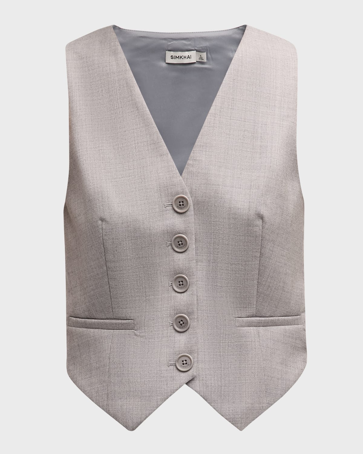 Simkhai Deb Wool Suiting Vest In Heather Gray