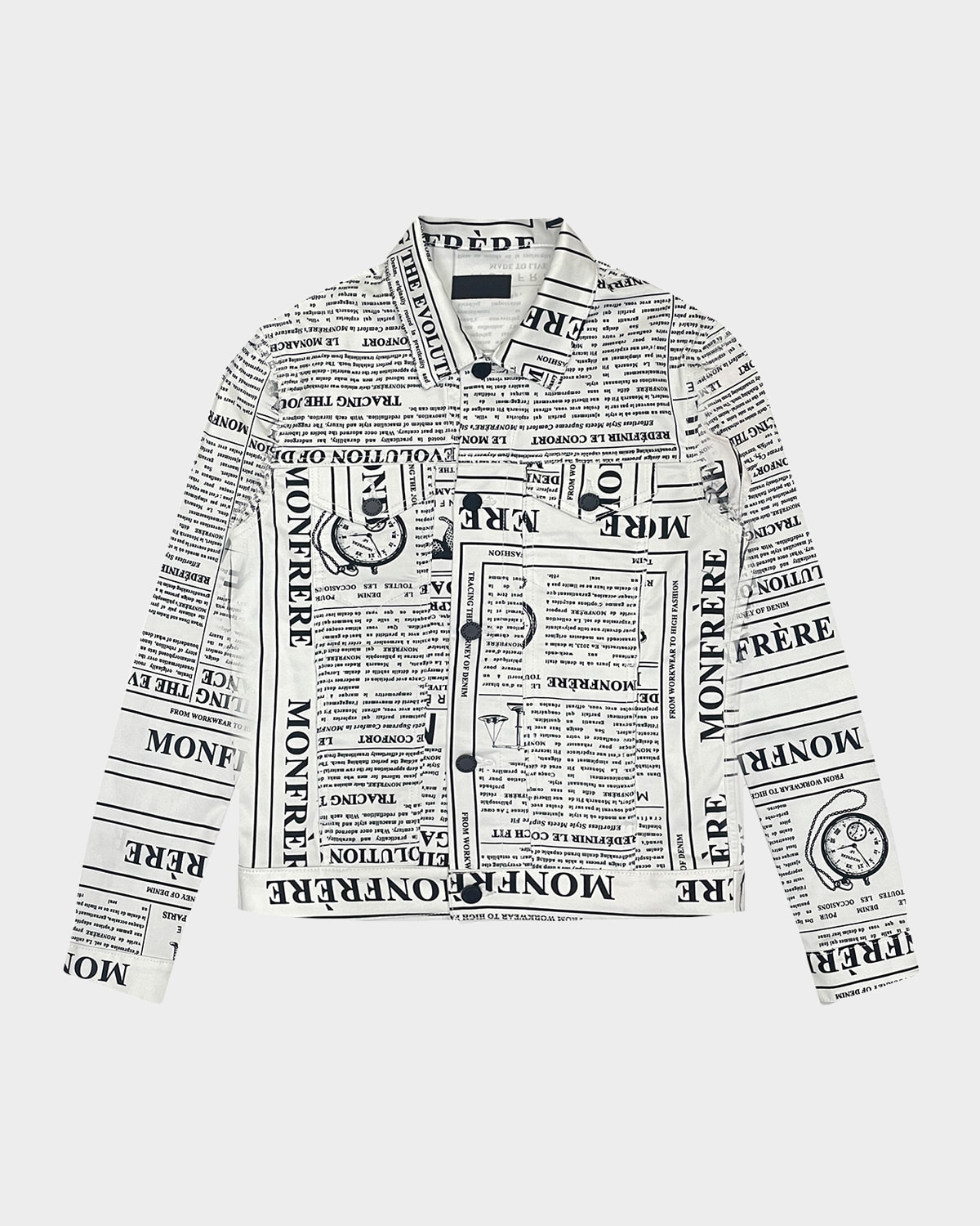 Monfrere Monfrère Dean Daily Newspaper Print Trucker Jacket In Mf Daily