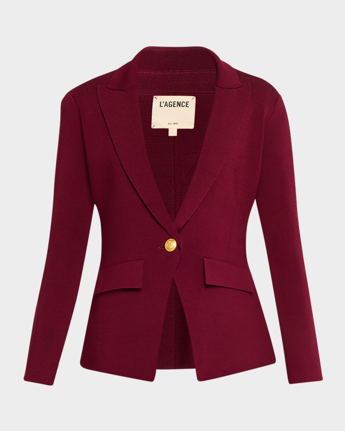L'agence Chamberlain Knit Blazer In Brown