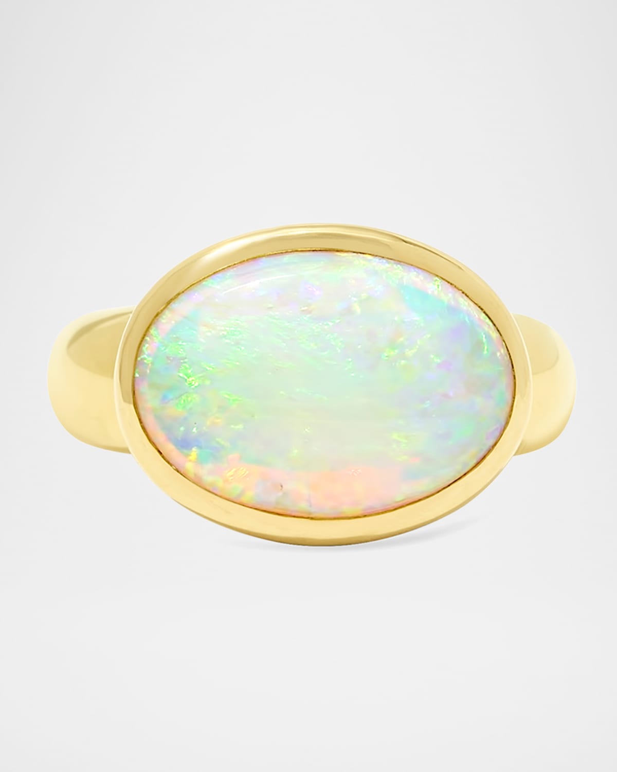 18K Yellow Gold Large Cabochon Gumdrop Statement Ring