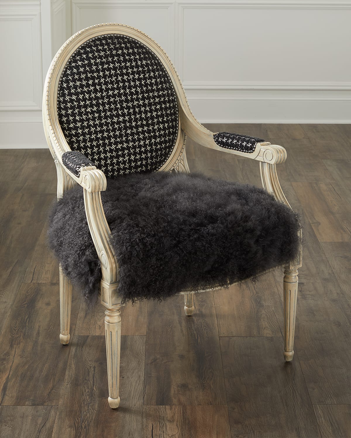 MASSOUD HAVEN SHEARLING ACCENT CHAIR 