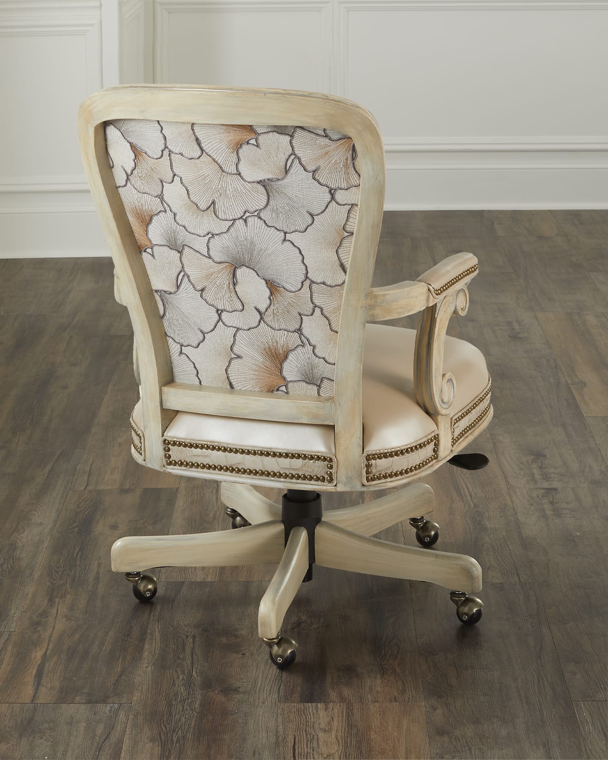 Massoud Osmat Leather Office Chair In Ivory