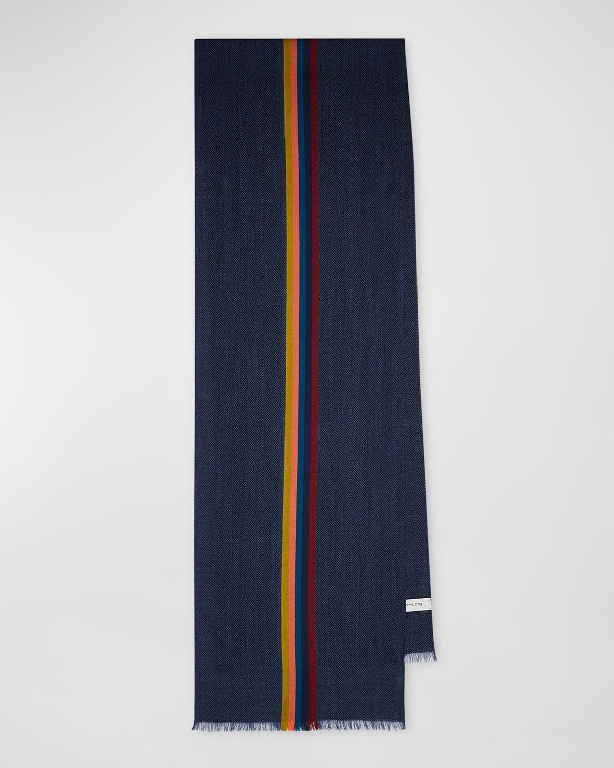 Men's Wool-Blend Central Stripe Scarf