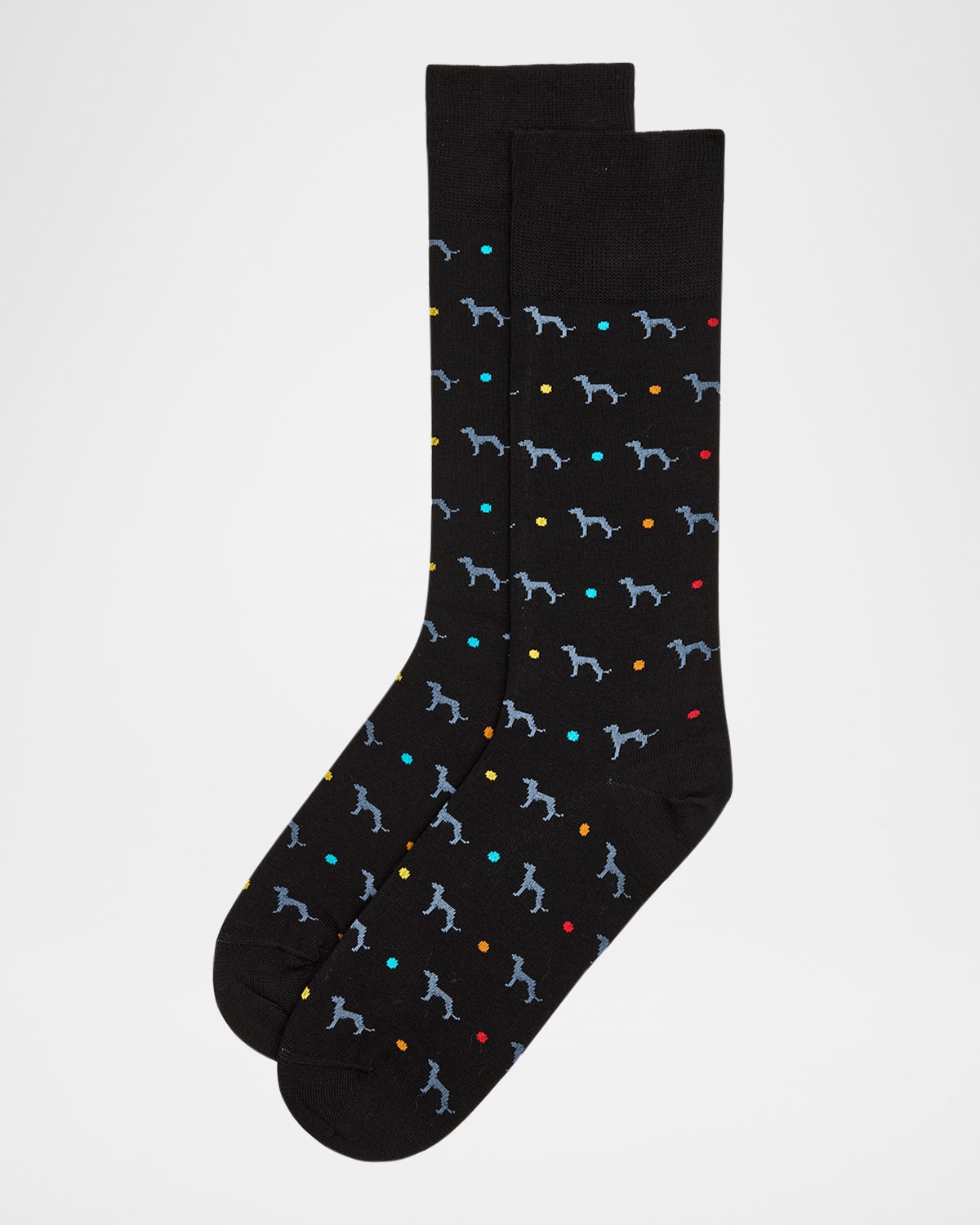 Men's Hank Whippet-Print Crew Socks