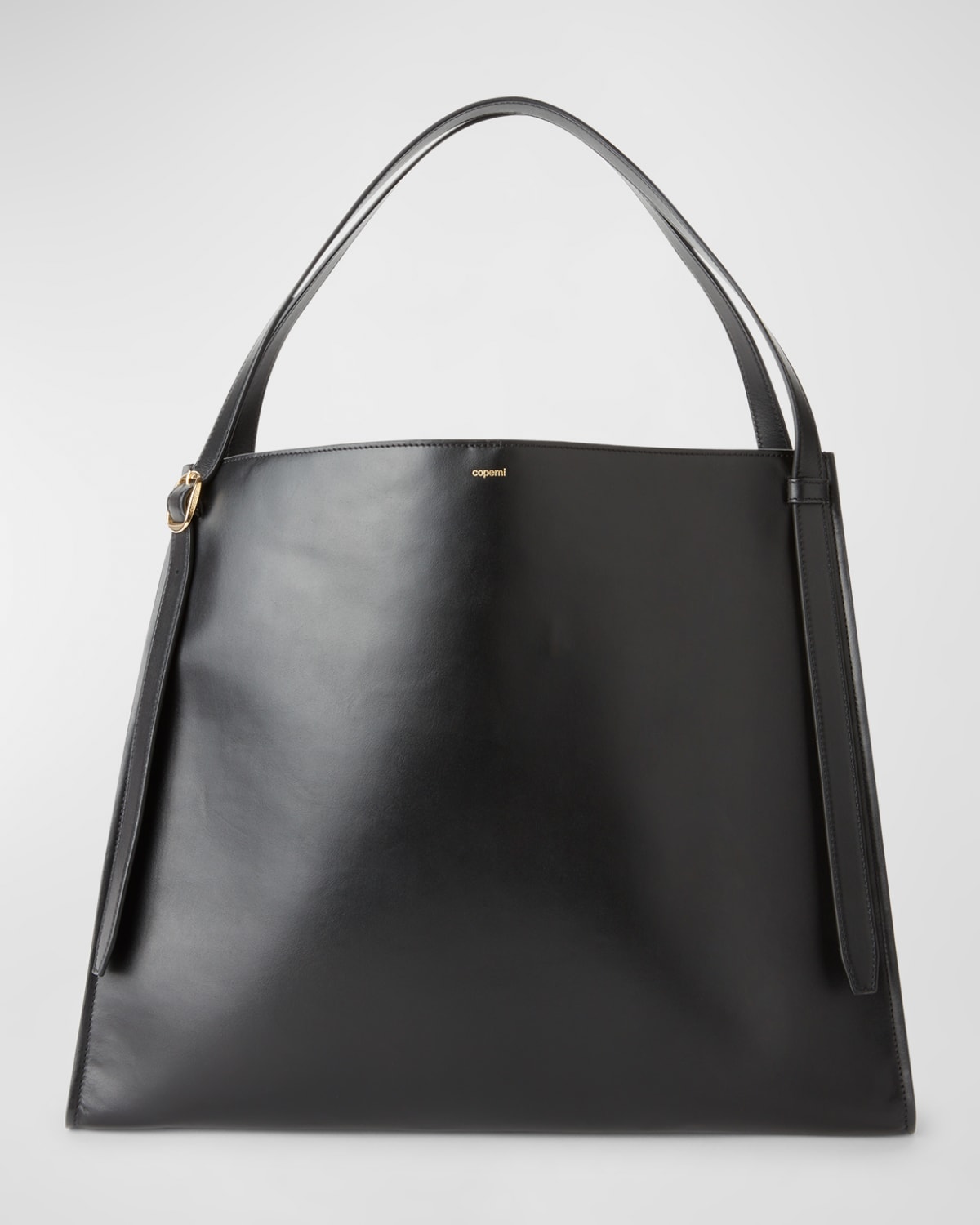 Belted Leather Tote Bag