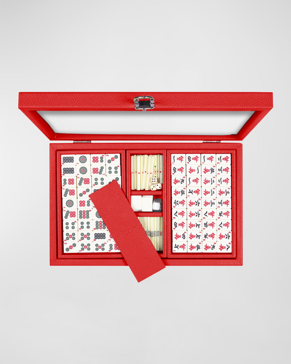 Hector Saxe Leather Mahjong Set, Red
