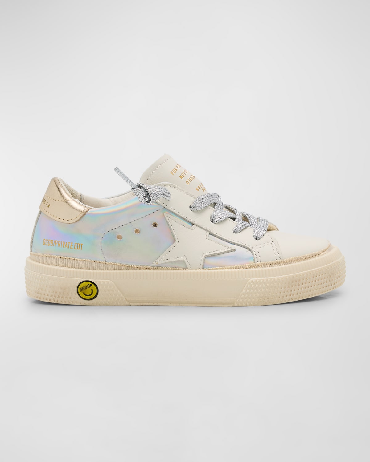 Golden Goose Girl's May Holographic Low Top Sneakers, Baby/toddlers In White