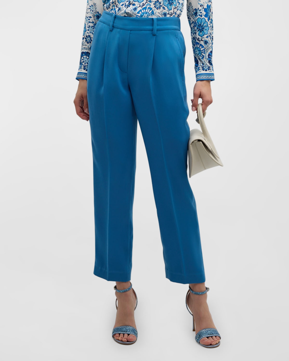 The Willow Pleated Straight-Leg Ankle Pants