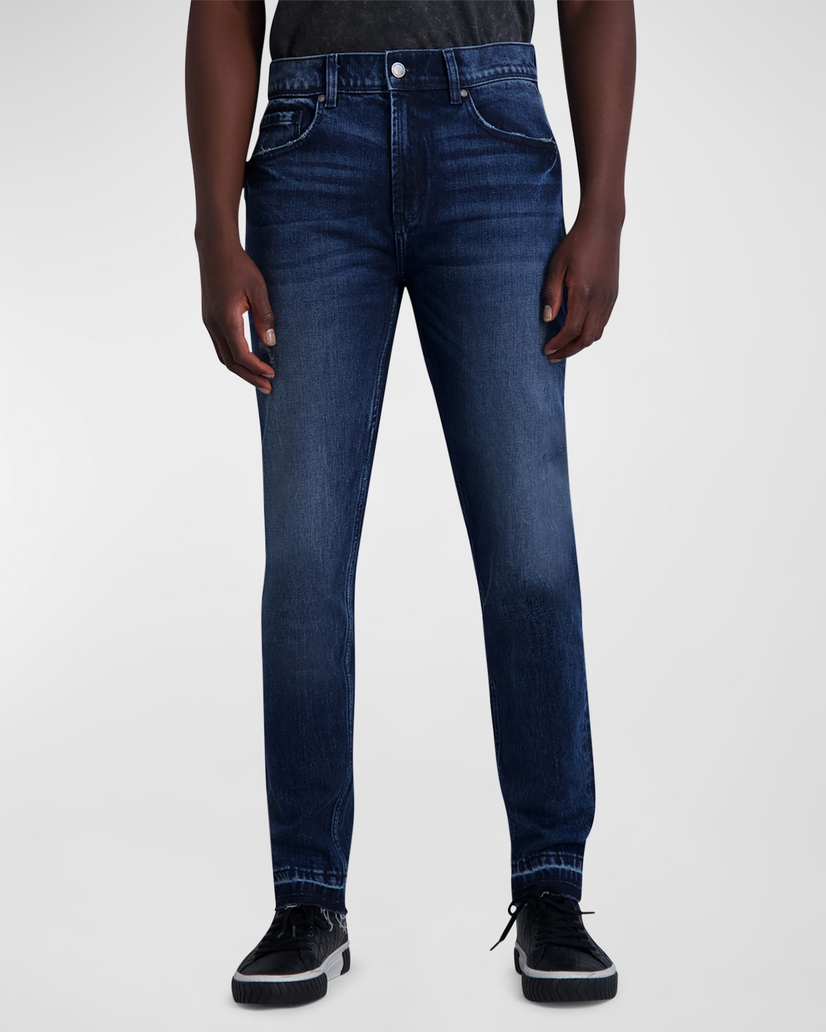 Shop Karl Lagerfeld Men's Tapered Denim Pants In Dark Blue