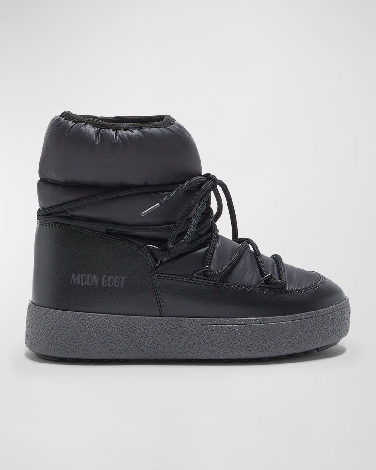 Moon Boot Track Nylon Lace-up Snow Boots In Black