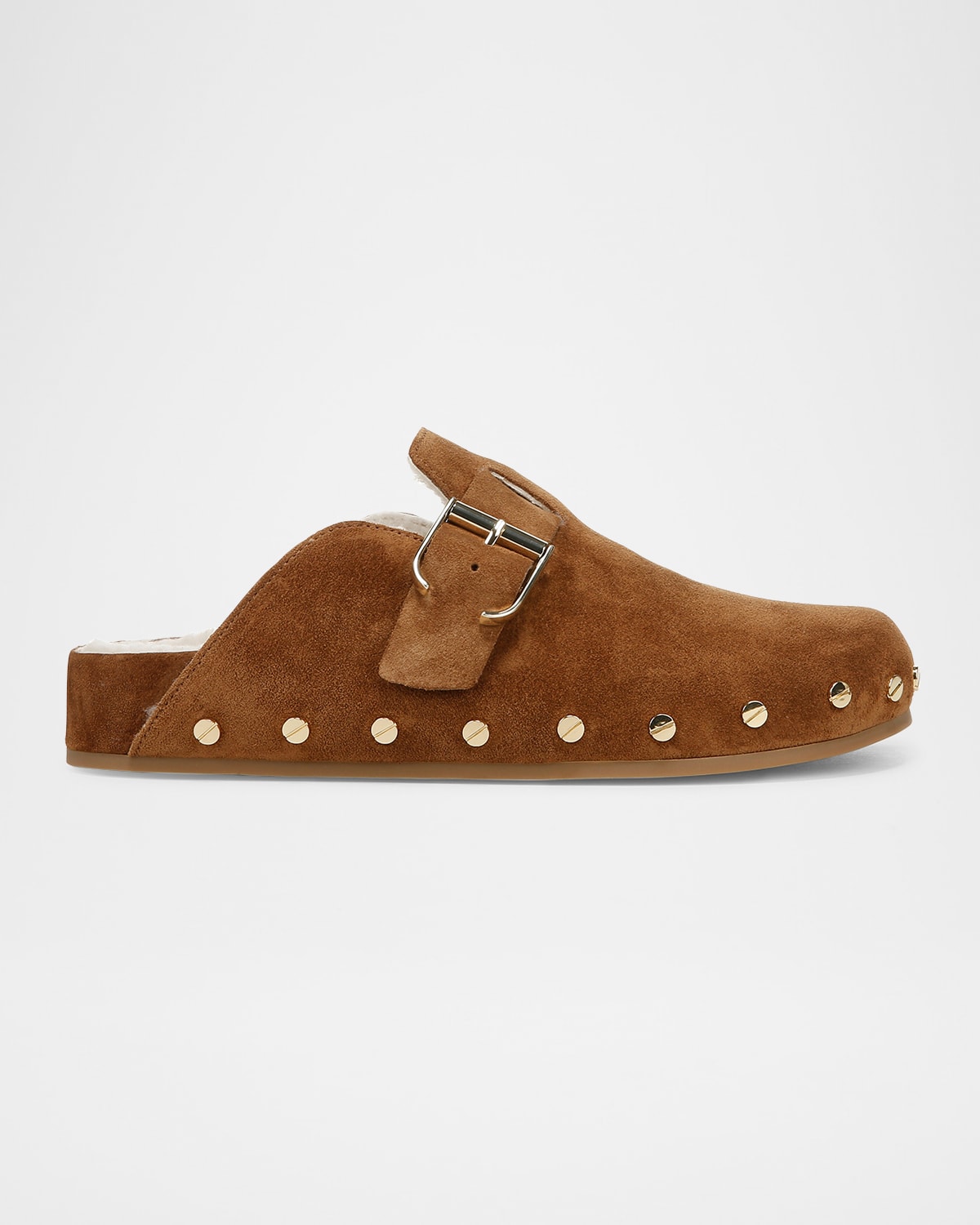 VERONICA BEARD FERN SUEDE BUCKLE COZY LOAFER CLOGS 