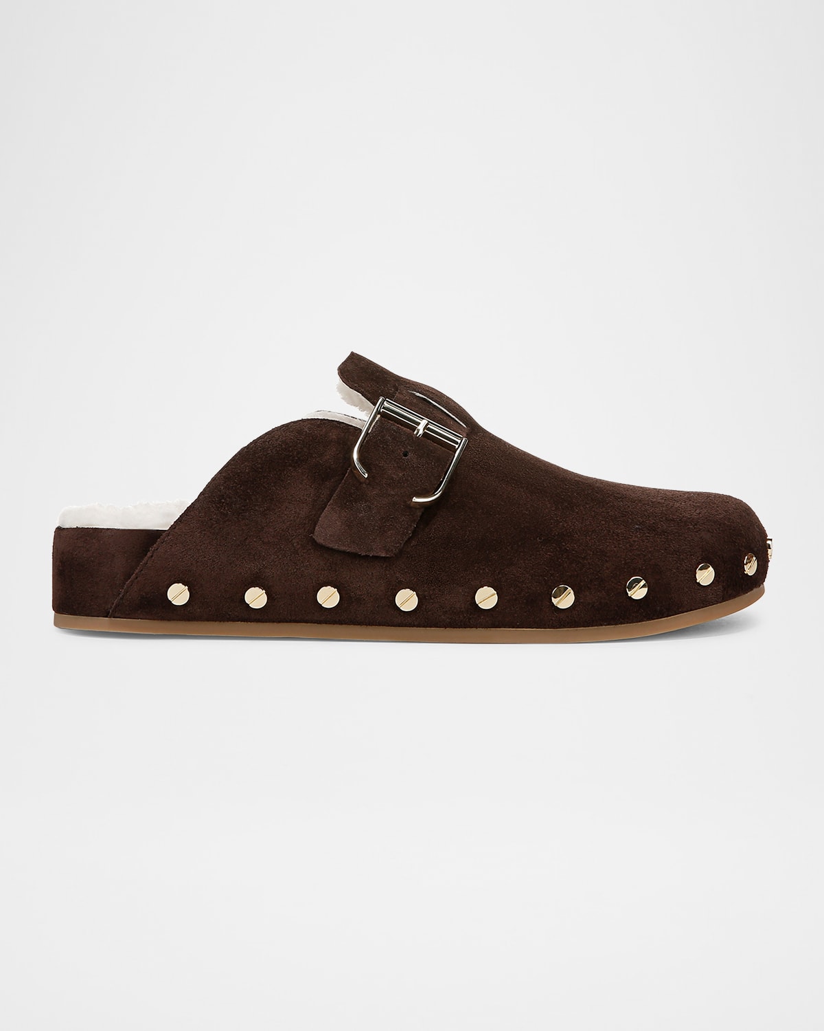 Fern Suede Buckle Cozy Loafer Clogs