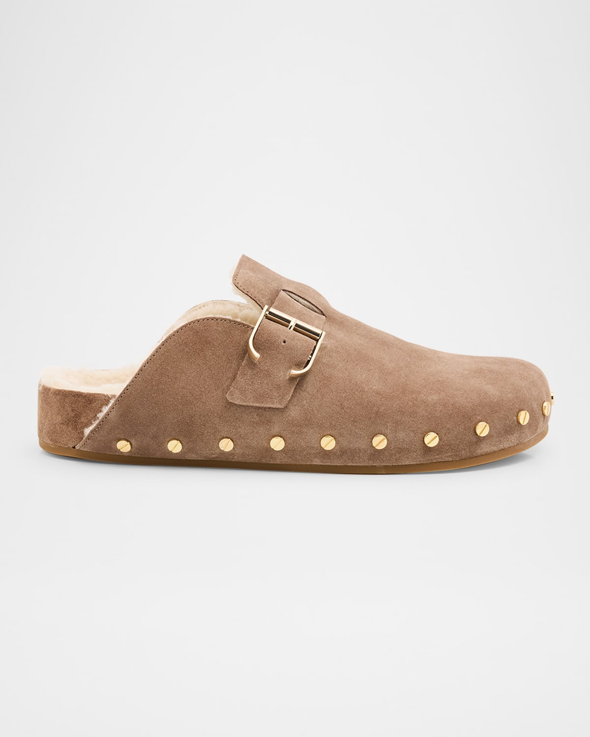 VERONICA BEARD FERN SUEDE BUCKLE COZY LOAFER CLOGS 