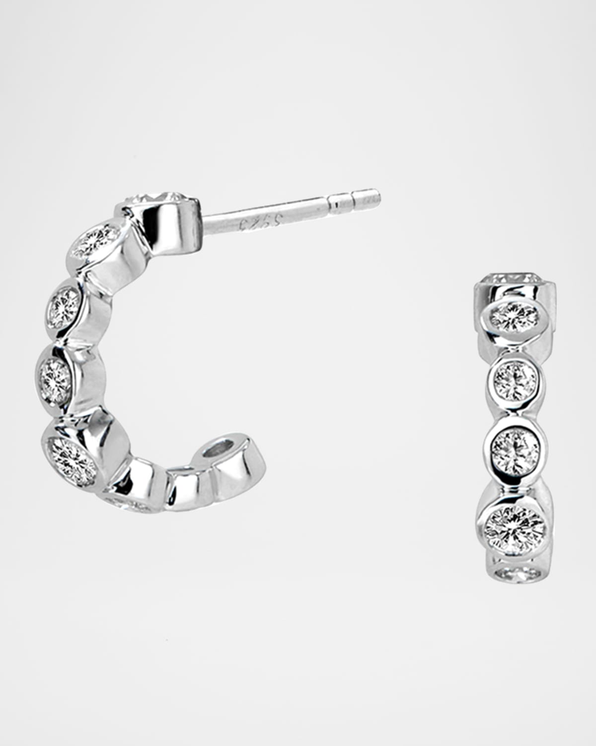 18K Gold Diamond Mini Hoop Earrings