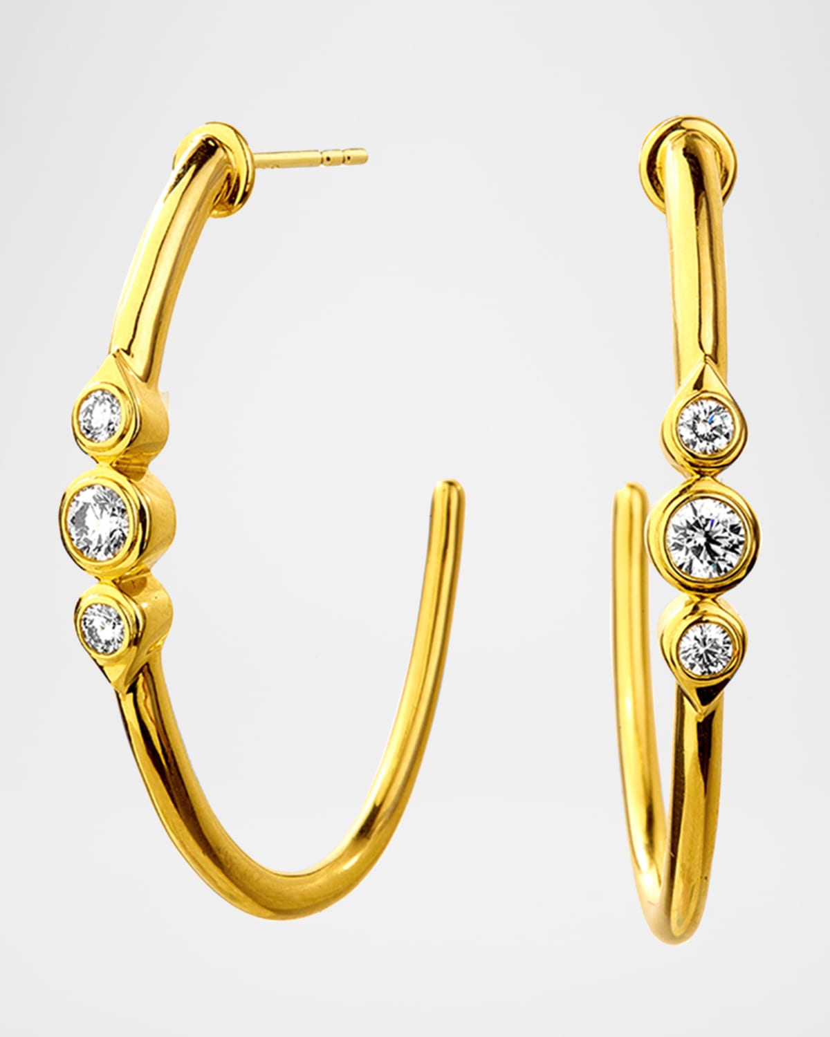 18K Diamond Mogul Hoop Earrings