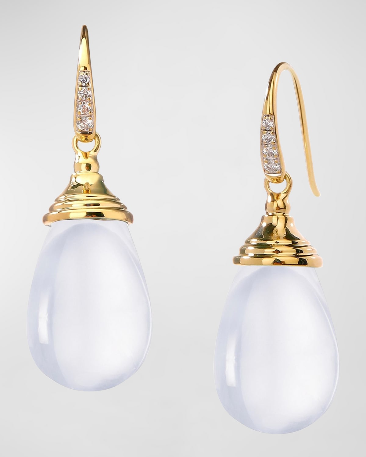 18K Drop Earrings with Diamonds